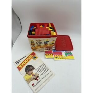 Vtg 1980's TYCO SUPER BLOCKS 171 Piece Deluxe BUILDING SET #5215 Stickers Manual